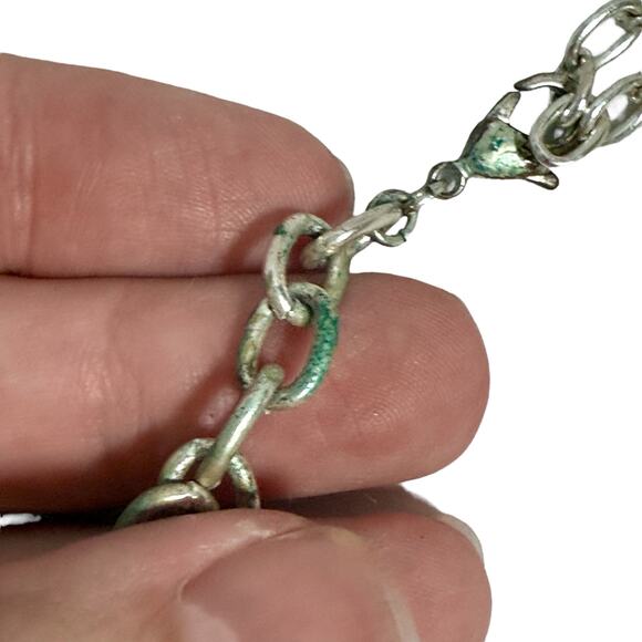 3/$20 St. Thomas Women's Silvertone Chain Statement Necklace Twist Front READ - Picture 5 of 5